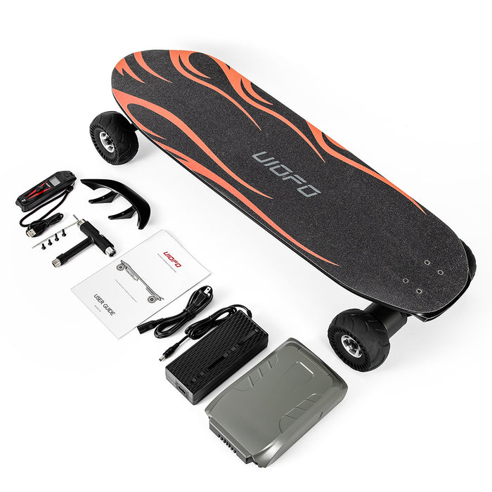 UIOFO LW22 RC Dual-drive Scooter Electric Skateboard with Rubber Wheels and LED Lights Set