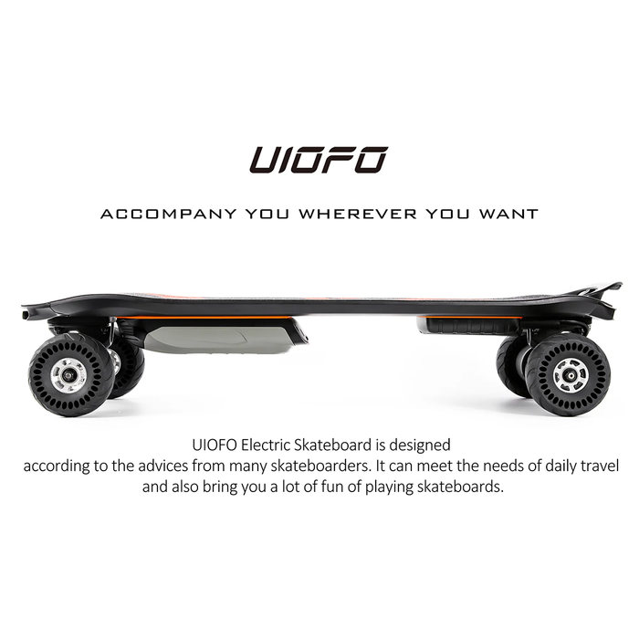 UIOFO LW22 RC Dual-drive Scooter Electric Skateboard with Rubber Wheels and LED Lights Set