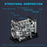 L4 Diesel Engine Model Kit that Works - Build Your Own Diesel Engine - TECHING 1: 10  Full Metal Mini L4 4 Cylinder Engine OHV Inline 4 Cylinder Engine Model Kit 300+PCS