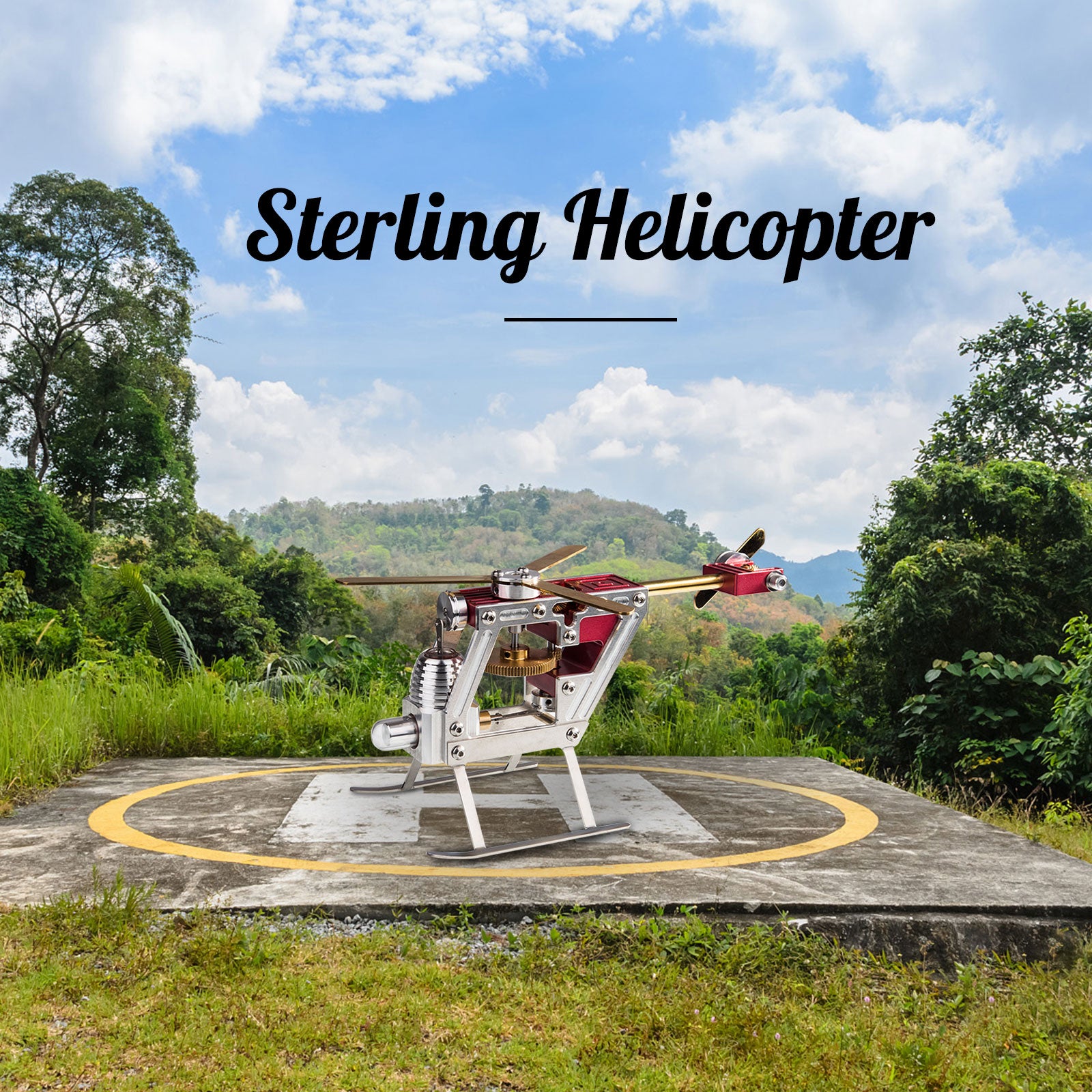 Stirling Helicopter Engine Model Kits - Build Your Own Helicopter Desktop Toy | Enginediy New