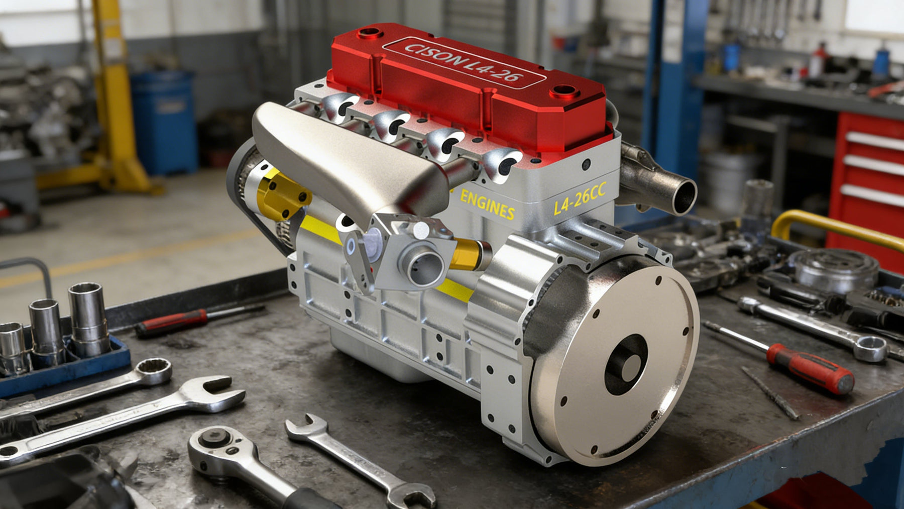 Cison Engine Radiator CISON L4-26CC Engine: New Upgraded Version with 20% More Power for RC ...