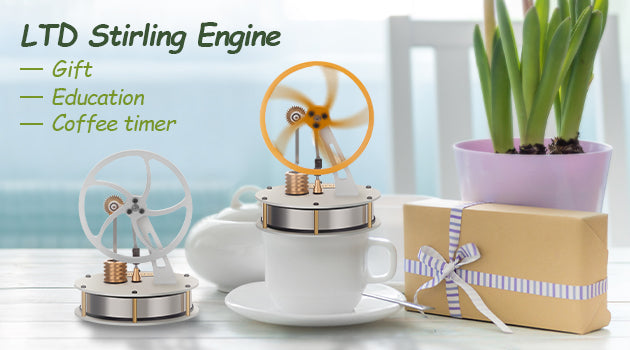 ENJOMOR Stirling Engine Metal Low Temperature Difference LTD Coffee Engine Gear Transmission Heat Engine Model | Enginediy
