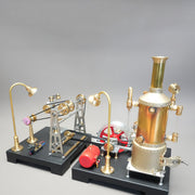 RETROL SE-03 Working Stationary Mill Steam Engine Model Kit with Boiler, Generator and Lamp Stand - EngineDIY