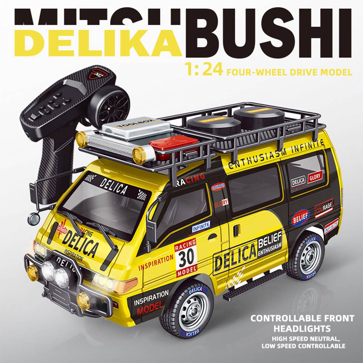 JXC5813B 1/24 Scale 2.4G 4WD Full-Proportional Synchronous RC Car Model