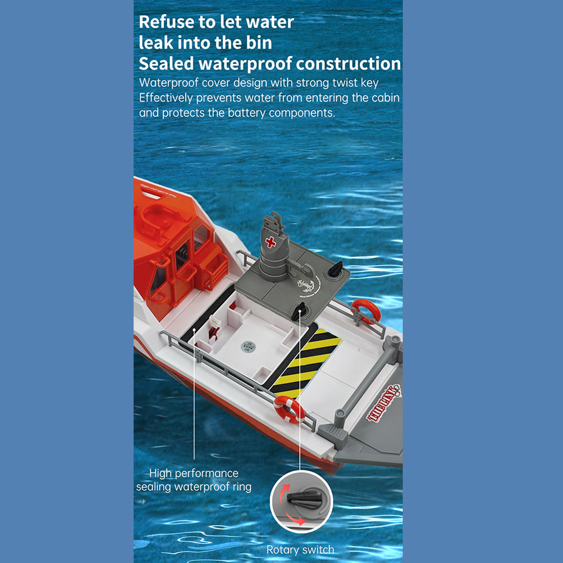 1/32 scale 2.4g 8km/h rc rescue boat model rtr version