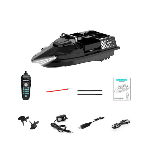 v803 rc bait boat - 4-compartment, dual antenna, 4 fishing zones, 200 waypoints