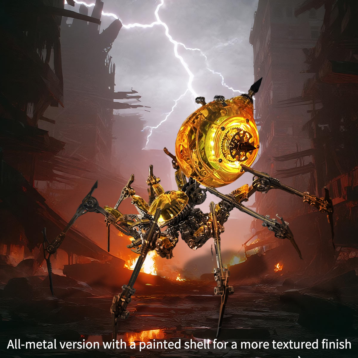 steampunk mechanical war spider 3d assembly model kit – build your own industrial arachnid artillery