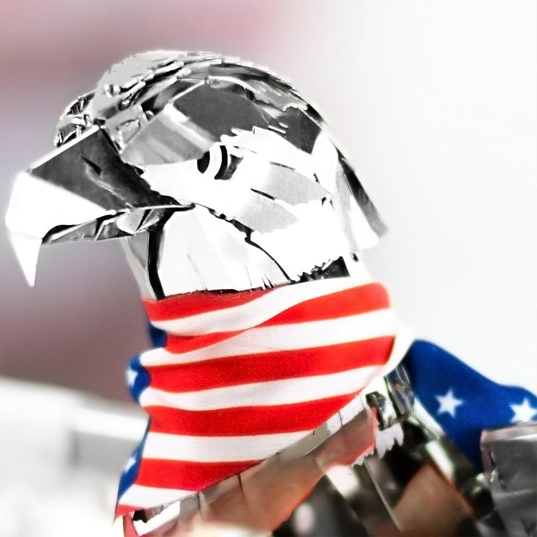 3d stainless steel mechanical eagle diy assembly model kit, desktop for adults and collectors (247+pcs)
