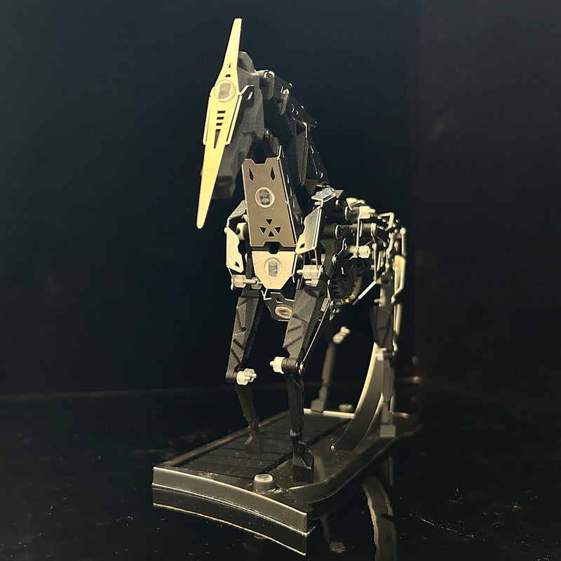 3d metal puzzle solar-powered bionic mechanical horse model kit-diy industrial desktop art sculpture