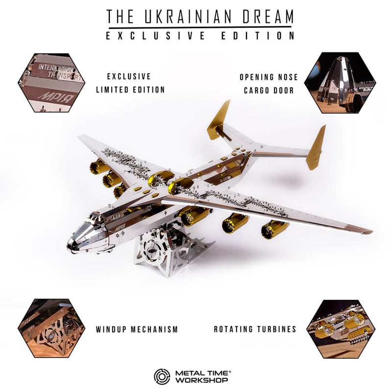 3d metal an-225 mriya aircraft model kit, collectible desktop display for aviation lovers-267pcs