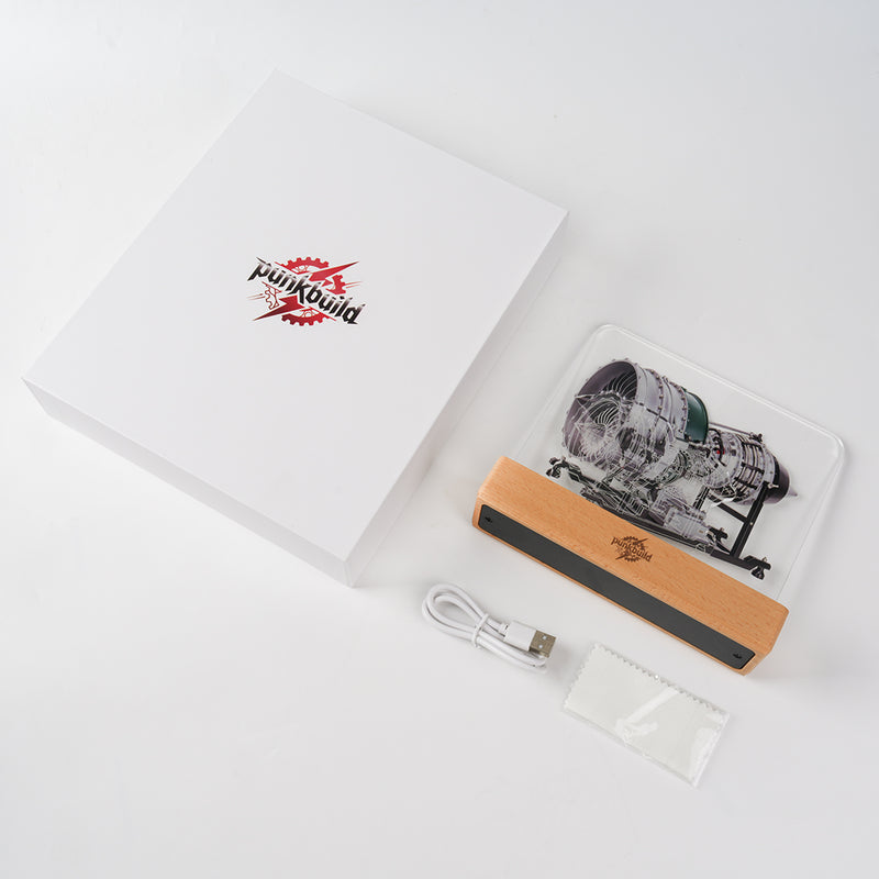 punkbuild acrylic turbofan engine model led night light