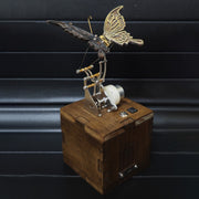 mechanic bf‑01 bionic butterfly dynamic art music box – 3d metal mechanical movement diy assembly model kit - enginediy