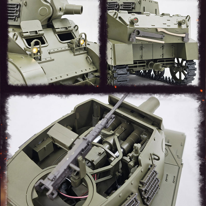 1/16 scale 2.4g u.s. mb self-propelled howitzer rc simulation tank model with sound and lights, telescoping smoke, dual-speed modes