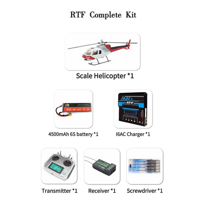 FLISHRC Eurocopter AS350 500-Class RC Helicopter 2.4G 6CH with L7 Flight Controller & 4-Mode GPS Positioning – RTF Version - EngineDIY