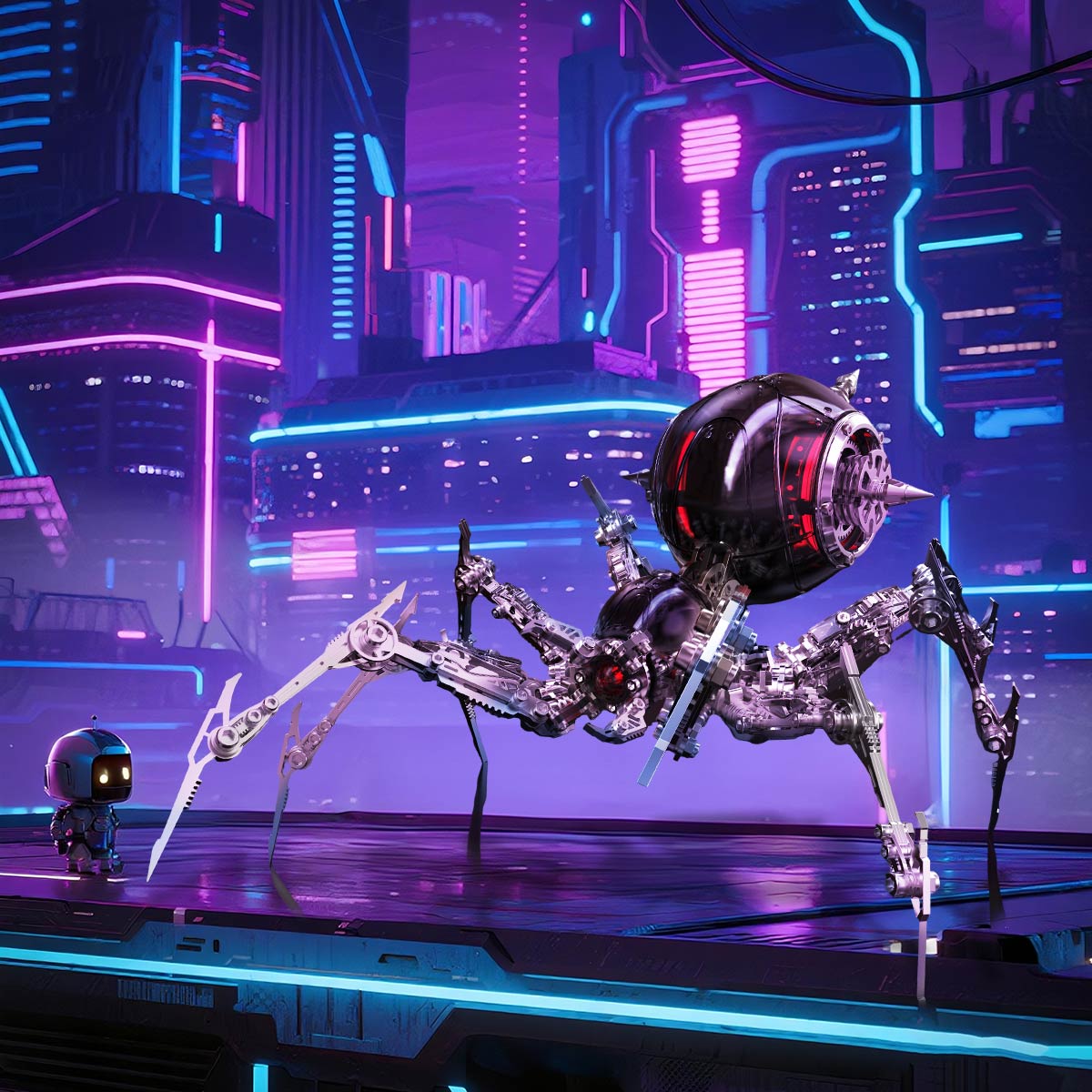 steampunk mechanical war spider 3d assembly model kit – build your own industrial arachnid artillery