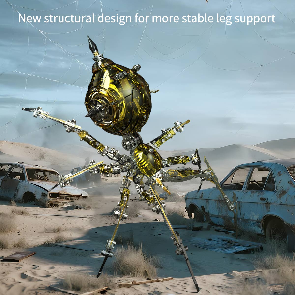 steampunk mechanical war spider 3d assembly model kit – build your own industrial arachnid artillery