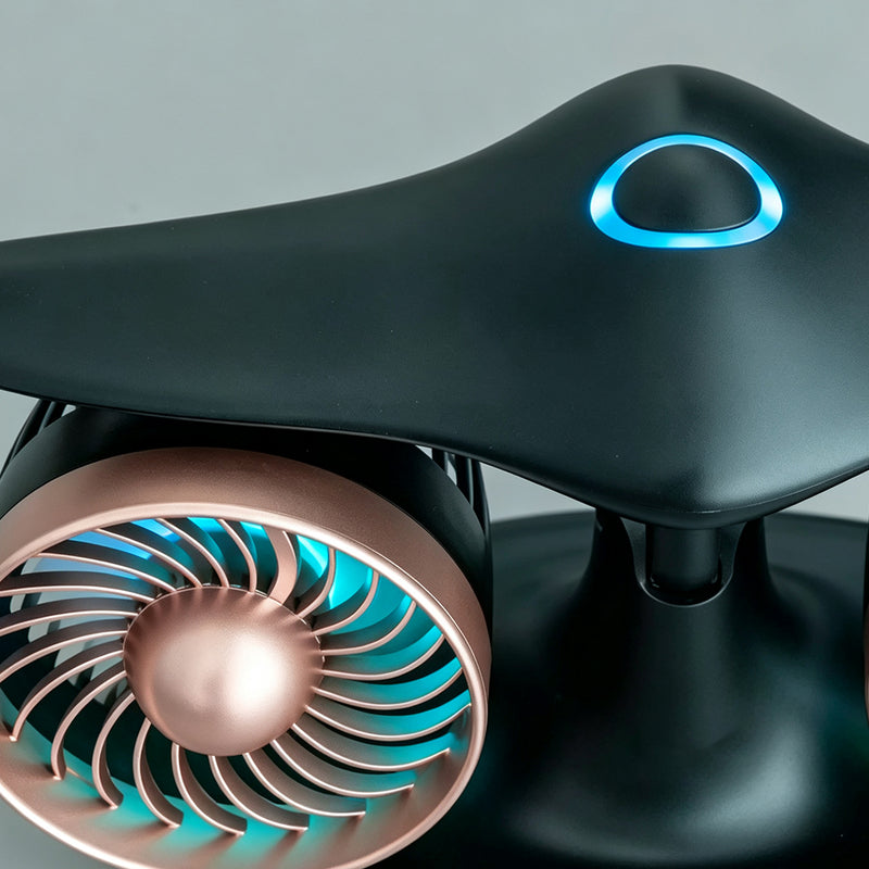 dual turbo jet engine desktop fan with usb, led lights and 3-speed quiet cooling for home office
