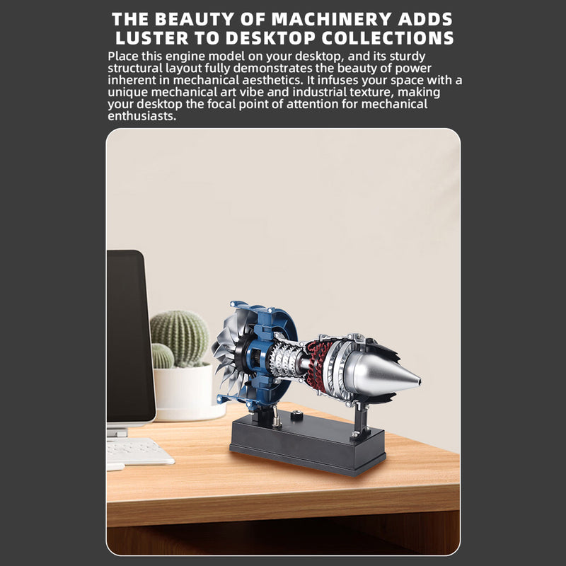 teching mini turbofan engine kit that works - diy metal electric jet engine with visible mechanics for stem education 
