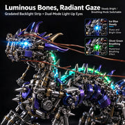 punkbuild mechanical qilin metal model kit with led lights