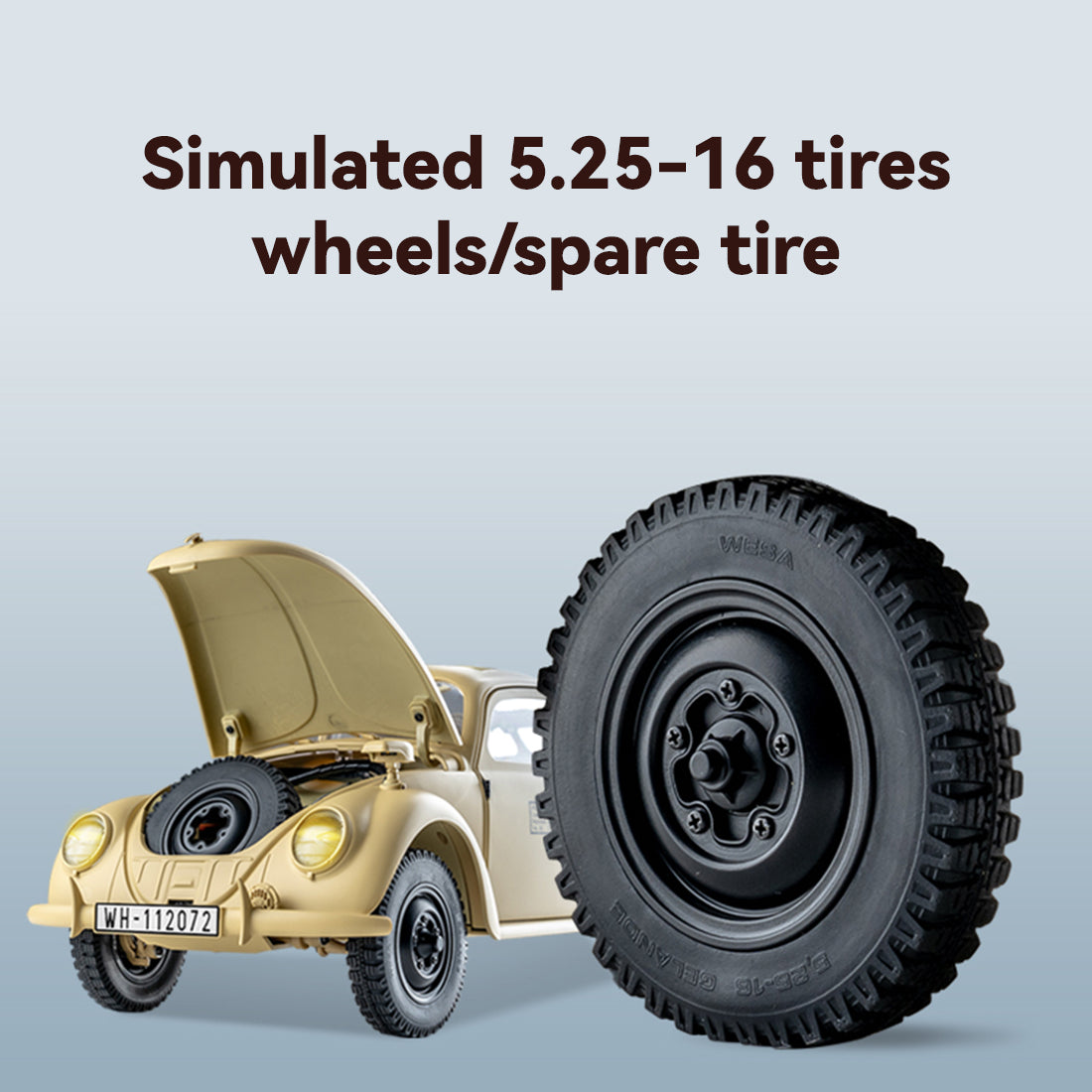 1/12 scale 2.4g 4ch rc military vehicle model with switchable 2wd/4wd, led light effects