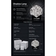 geometric refraction led desk lamp, transparent acrylic ambient light with touch dimming