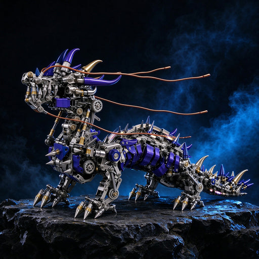 punkbuild mechanical qilin metal model kit with led lights