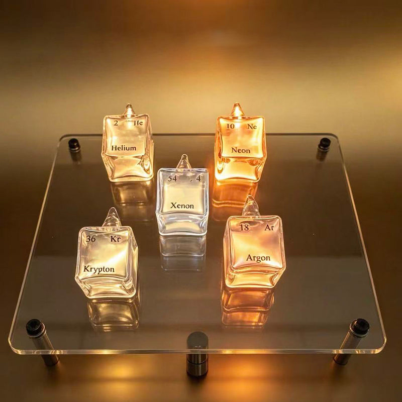 periodic table inert gas collection set, high puritynoble gas glass cubes for science enthusiasts
