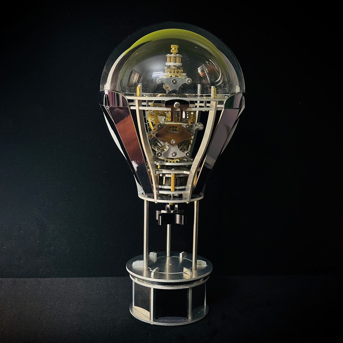 Hot Air Balloon Tourbillon Mechanical Art Sculpture-Kinetic Desk Decor Model, Stress Relief Toy & Creative Gift - EngineDIY