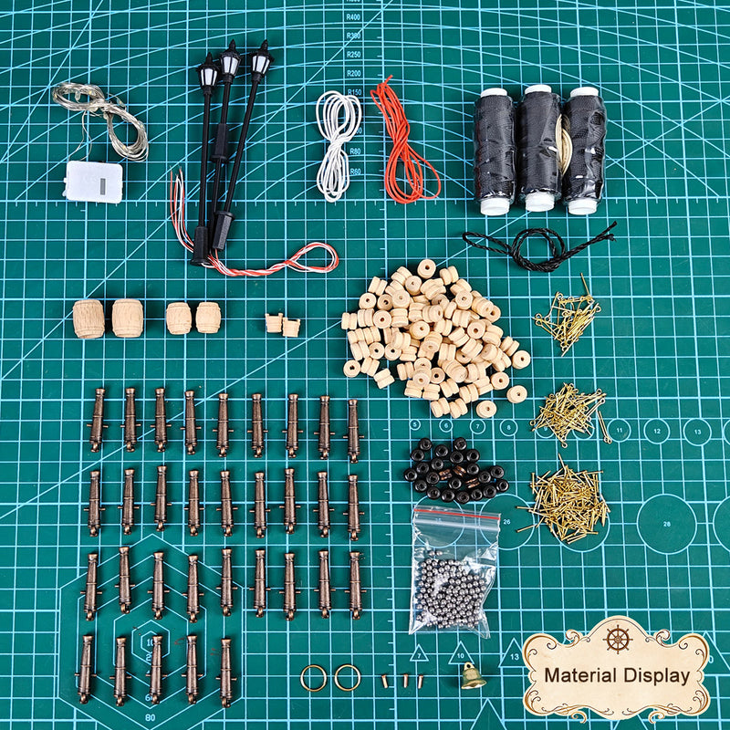 1/50 scale black pearl wooden pirate ship model kit