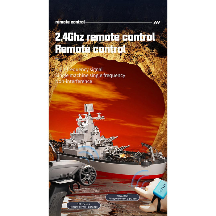 lhd-881 1/390 2.4g rc electric high-frequency twin-engine battleship model