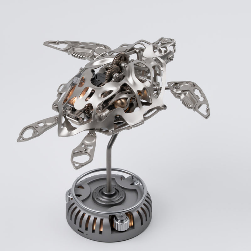 mechanical turtle diy metal assembly kit with lights