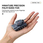 1/64 scale 2.4g mini rc battle tank model with infrared combat mode, rotating turret and track drive