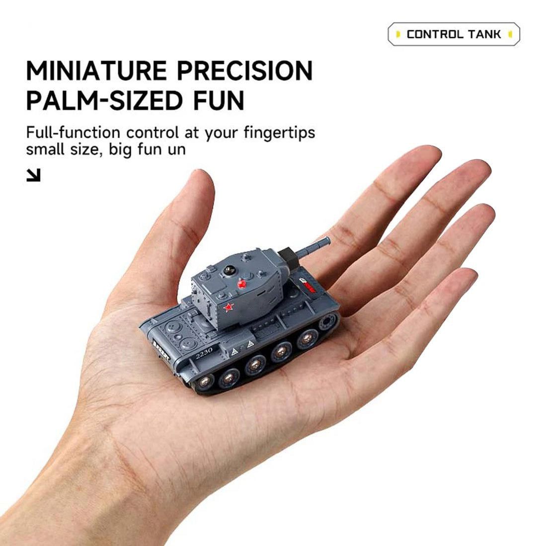 Simple Rotating Tank Mini RC Battle Tank Model with Infrared Combat Mode, Rotating Turret a ...