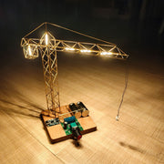DIY Metal Wire Tower Crane Night Light Kit – STEM Display Sculpture Model Kit - EngineDIY