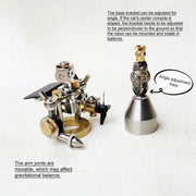 solar powered steampunk robot metal mechanical model, rotating stem educational desktop decor (standing version)