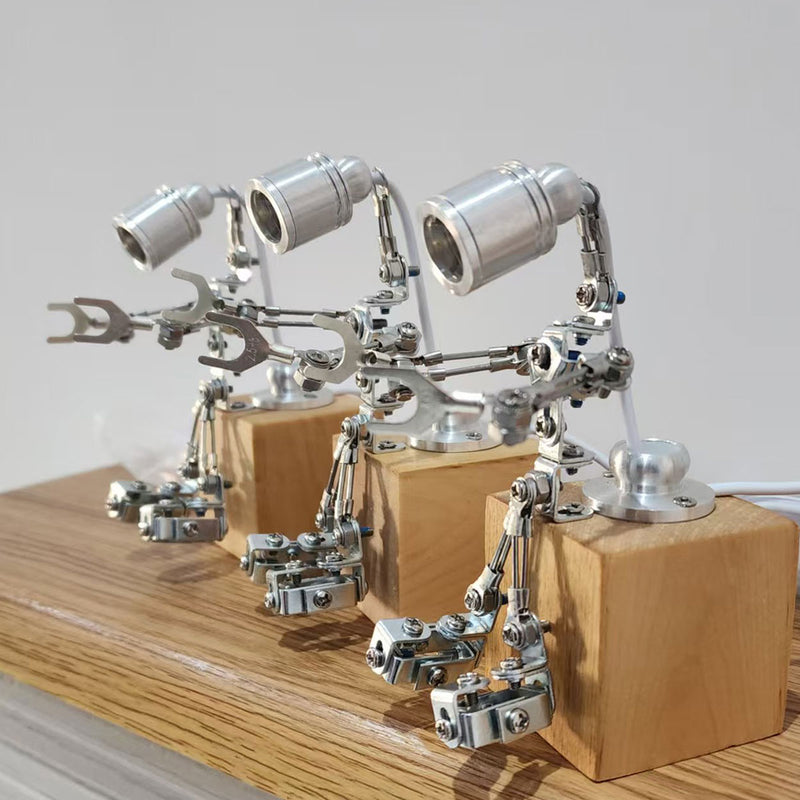 3D Metal Steampunk Sparkling Silver Mechanical Lamp Model
