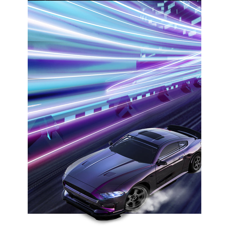 1/43 scale 2.4g full proportional 4wd rc drift car, independent suspension, simulated led lights & extended runtime - enginediy