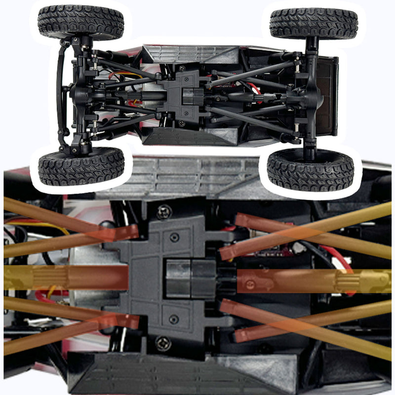 1/18 scale 2.4g 3ch 4wd tube chassis off-road rc car model with flip-up headlights