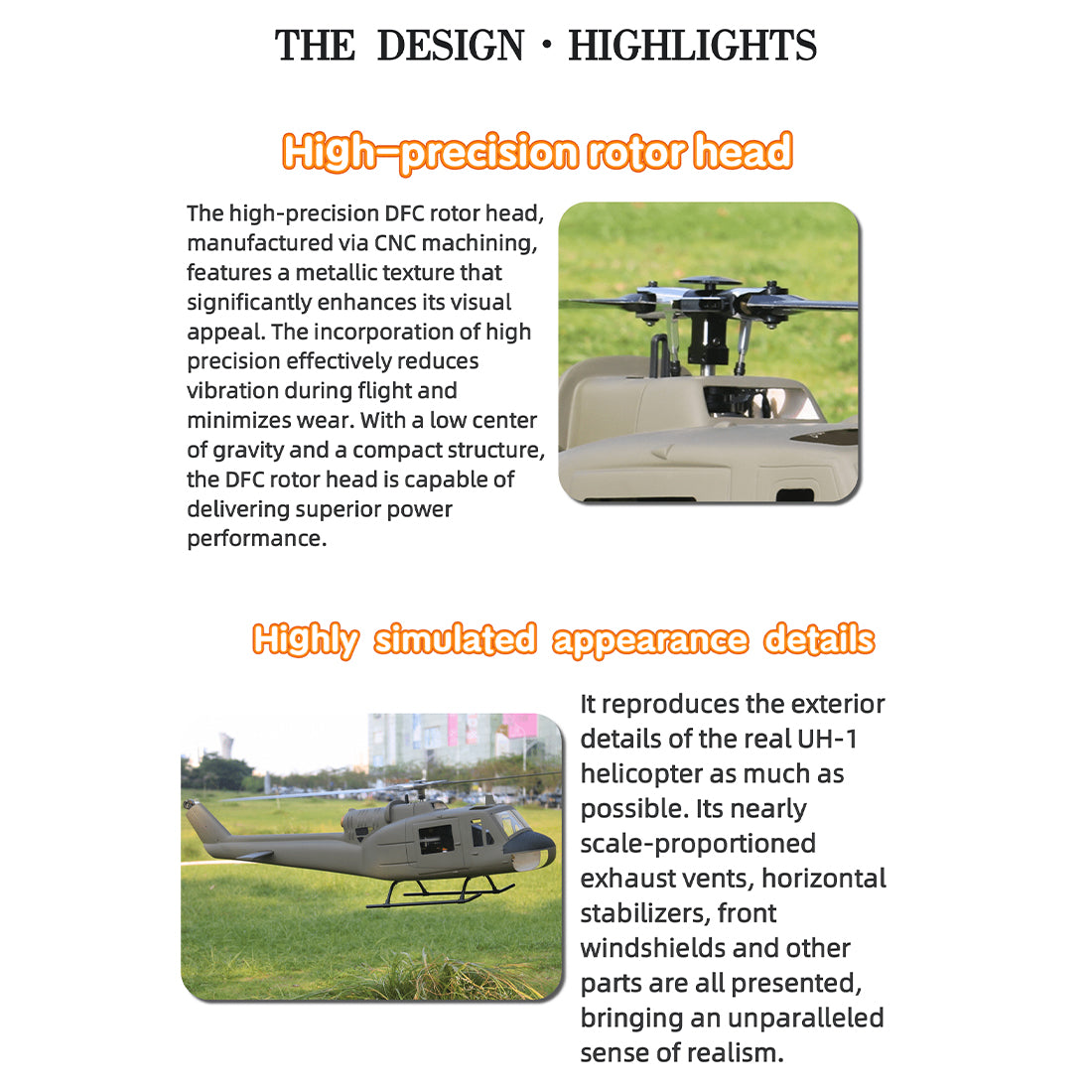 flishrc fl500 uh-1 huey 500-class 2.4g 6ch scale rc helicopter with l7 flight controller & 4-mode gps positioning