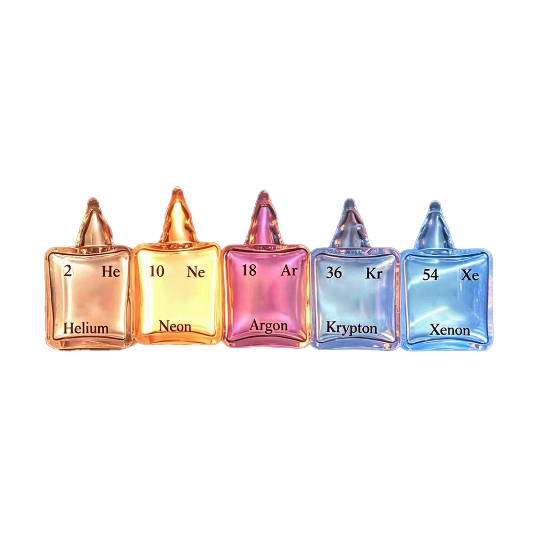 periodic table inert gas collection set, high puritynoble gas glass cubes for science enthusiasts