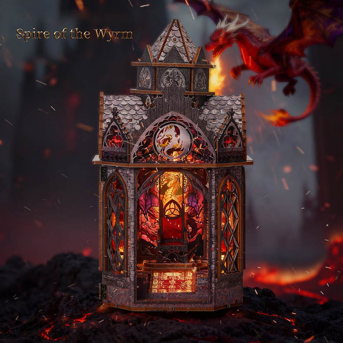 wooden tower of the dragon’s rest gothic steampunk castle 3d model kit