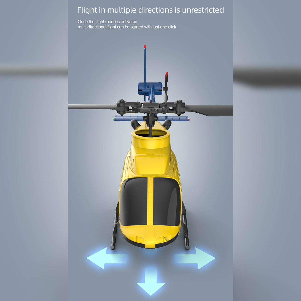 a60 bell206 90-class 2.4g 4ch single rotor flybarless mini rc helicopter model with optical flow altitude hold 1/42 scale