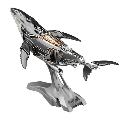 3d metal mechanical humpback whale model kit– diy marine creature assembly puzzle toy