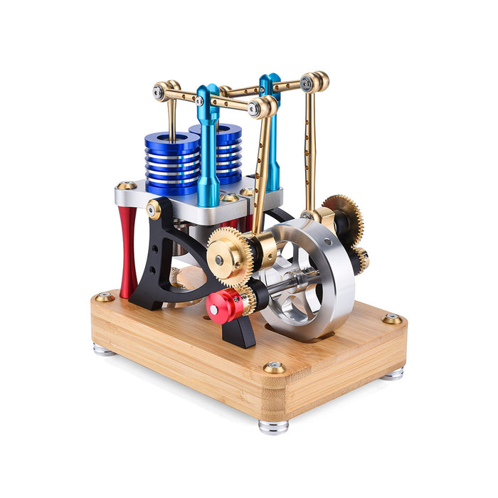 ENJOMOR Alpha Balance Beam Dual-Cylinder Dual-Piston Hot Air Stirling Engine External Combustion Engine Model