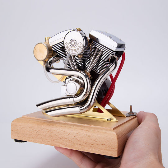 RETROL R33 Evolution 4.2CC Mini V2 Motor OHV V-Twin Motorradmotor Doppelzylinder Viertakt-Benzinmotor Verbrennungsmotor Modell