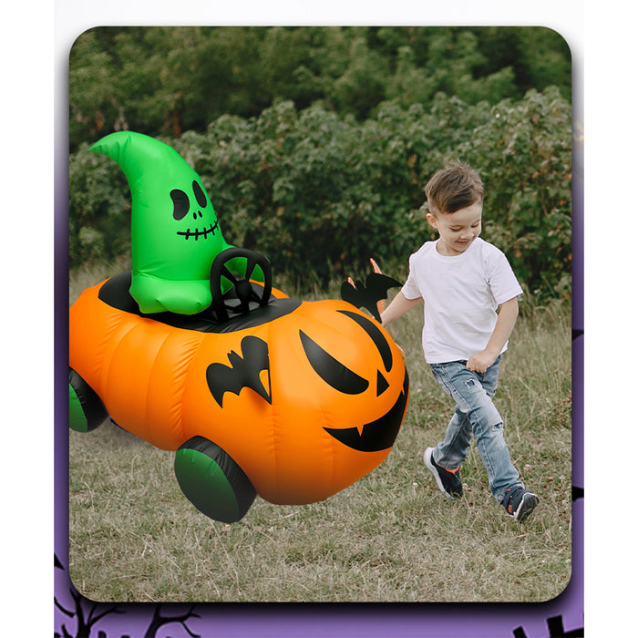 2.4G inflatable pumpkin rc car with one-key inflation &amp; deflation, dual-speed modes halloween gift