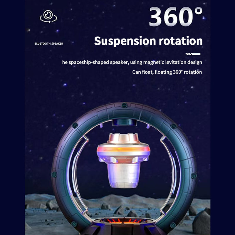 magnetic levitation bluetooth speaker 360°rotation with led light creative audio device