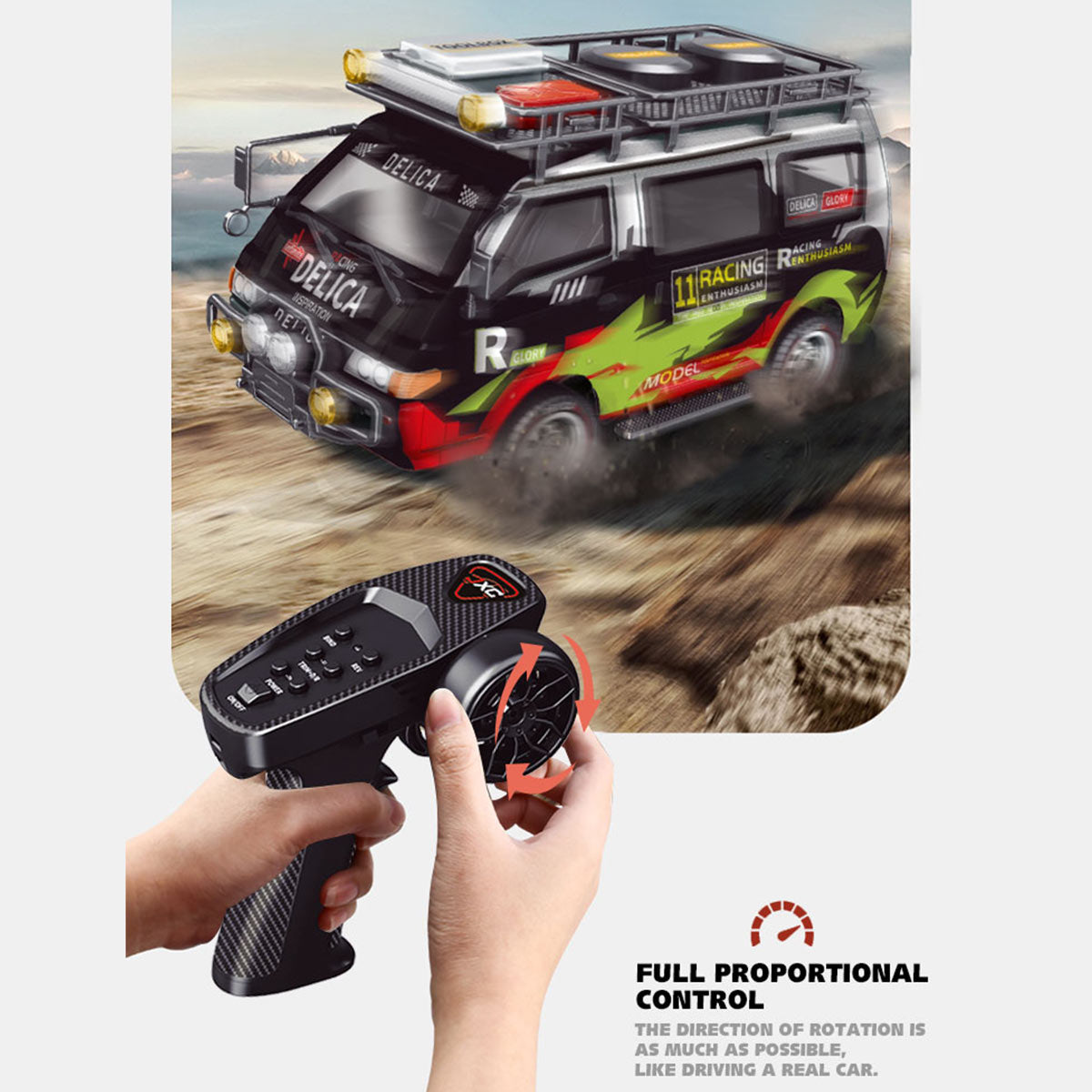 JXC5813B 1/24 Scale 2.4G 4WD Full-Proportional Synchronous RC Car Model