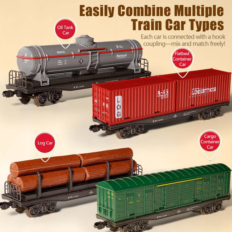 electric rc christmas train set model with carriage and long track - gift for boys and girls