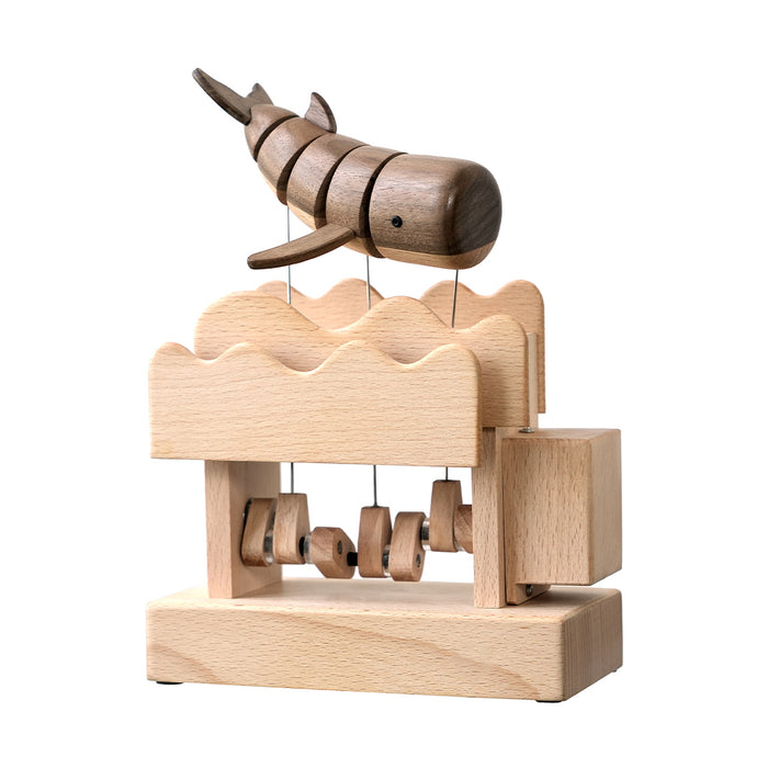 wooden whale dynamic model - desktop stress relief display